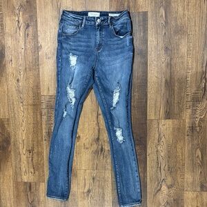 🌈PacSun High-Rise Dark Blue Distressed Skinny Jeans🌈